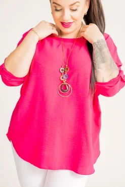 Amarantowa Bluzka z wisiorkiem GERTO