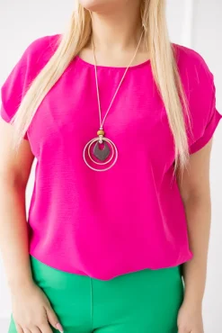 Amarantowa Bluzka z wisiorkiem FAIRY