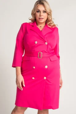 Amarantowa Sukienka żakietowa GANTIA