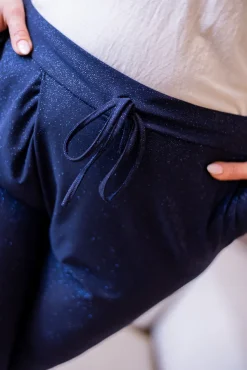 Atramentowe Spodnie brokatowe BULIO