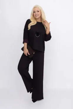 Bakłażanowy Komplet z wisiorkiem KORGIO