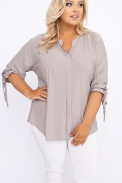 Beżowa Bluzka brokatowa GELVI