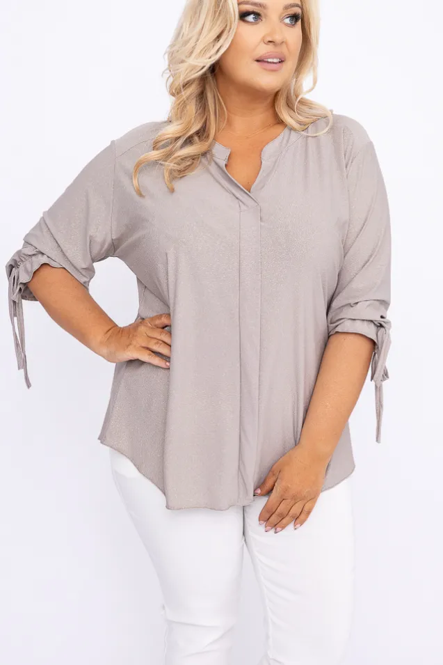 Beżowa Bluzka brokatowa GELVI