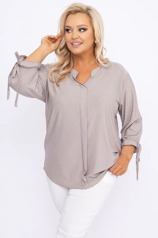 Beżowa Bluzka brokatowa GELVI