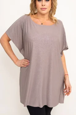 Beżowa Bluzka brokatowa MALPEZA