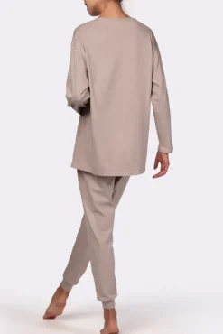 Beżowa Piżama z długimi spodniami HEMENY