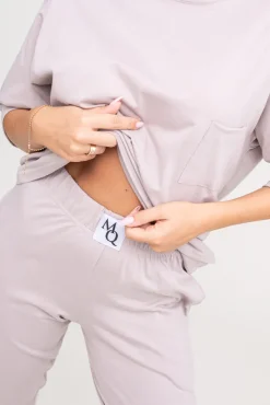 Beżowa Piżama z długimi spodniami REVENTI