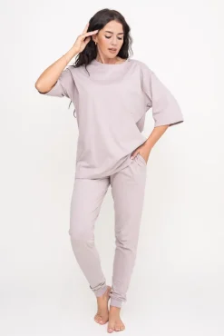 Beżowa Piżama z długimi spodniami REVENTI