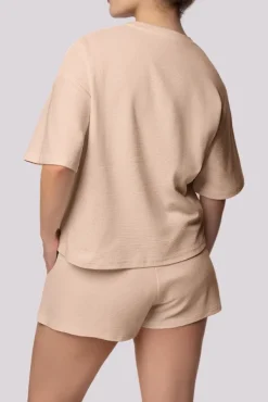 Beżowa Piżama z szortami COZY