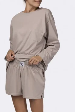 Beżowa Piżama z szortami LEKREZI