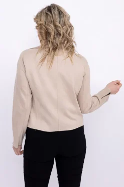 Beżowa Ramoneska zamszowa FINEZI