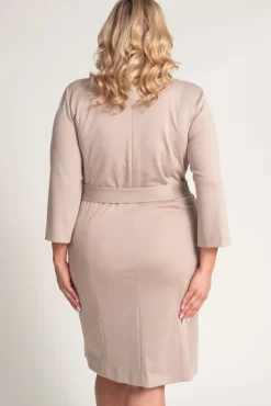 Beżowa Sukienka żakietowa GANTIA