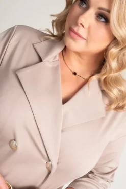 Beżowa Sukienka żakietowa GANTIA