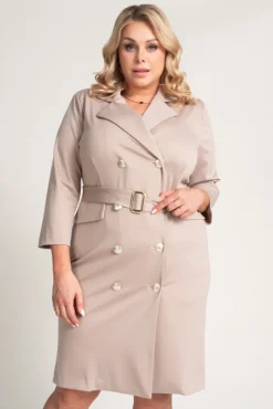 Beżowa Sukienka żakietowa GANTIA