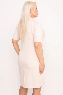 Beżowa Sukienka żakietowa NUTRIXIA