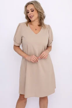 Beżowa Sukienka BERGIA