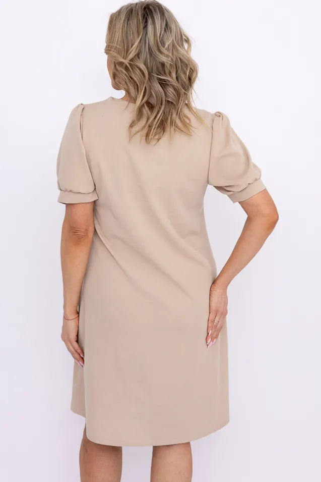 Beżowa Sukienka BERGIA