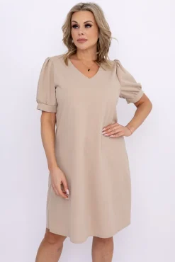 Beżowa Sukienka BERGIA