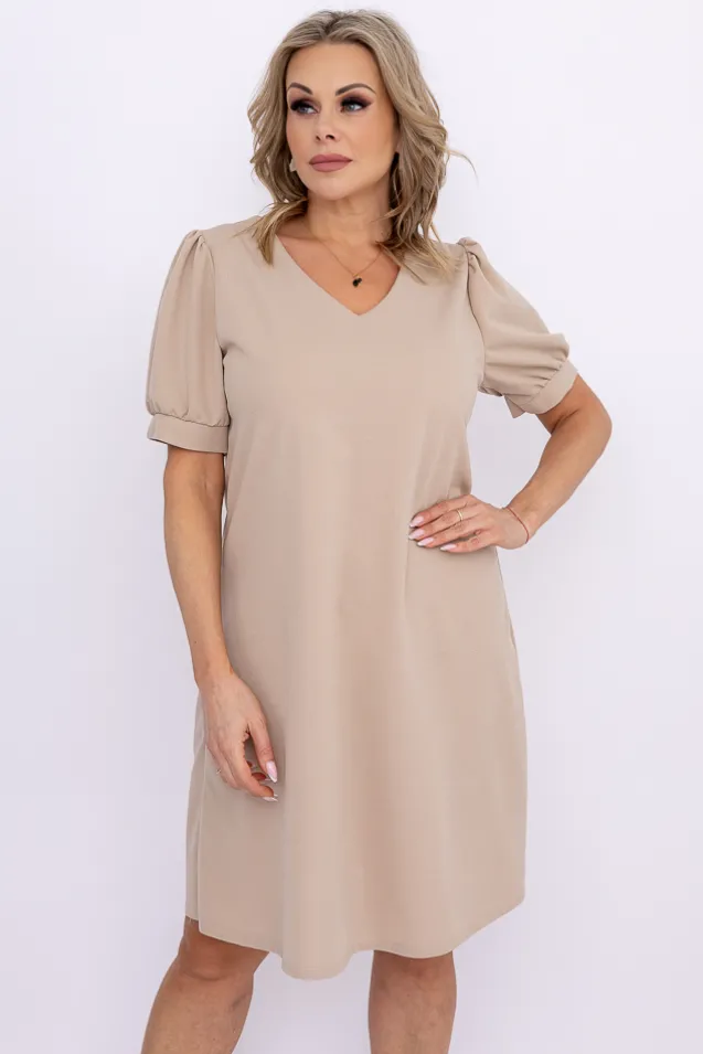 Beżowa Sukienka BERGIA