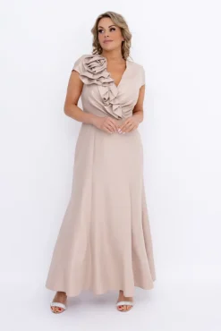 Beżowa Sukienka błyszcząca ARIEL