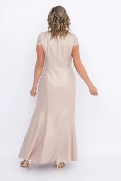 Beżowa Sukienka błyszcząca ARIEL