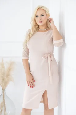 Beżowa Sukienka CRAVATTA