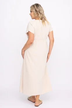 Beżowa Sukienka PIRMENO