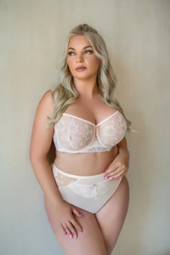 Beżowe Figi LUXURY Wysoki Stan