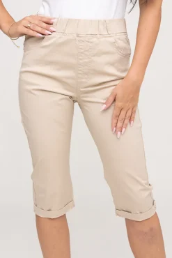 Beżowe Spodnie rybaczki NANI