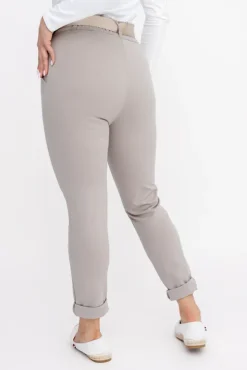 Beżowe Spodnie z paskiem ARTEMIS