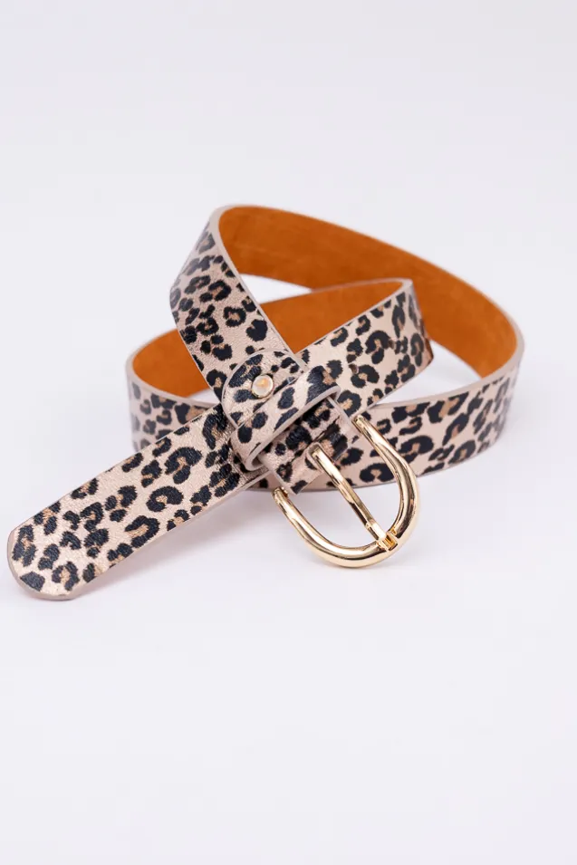 Beżowy Pasek błyszczący LUMERIGO