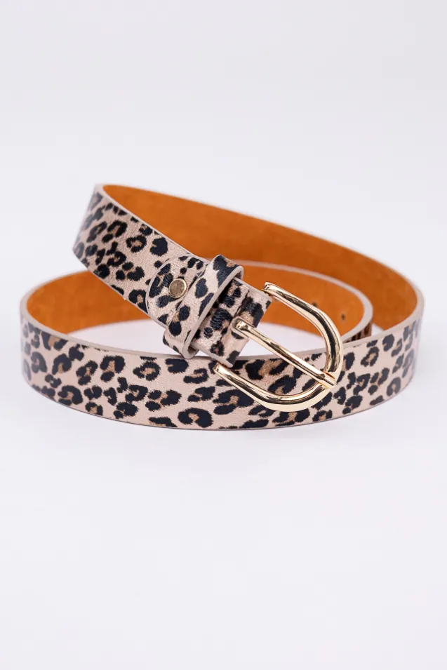 Beżowy Pasek błyszczący LUMERIGO