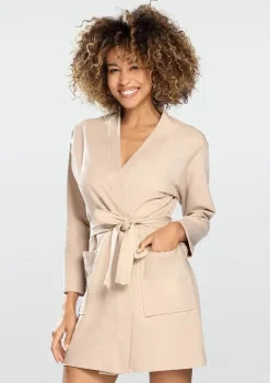 Beżowy Szlafrok bawełniany POLA