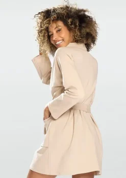 Beżowy Szlafrok bawełniany POLA