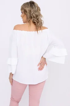 Biała Bluzka z falbanami PARFI