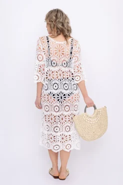 Biała haftowana Sukienka plażowa PLAYEN