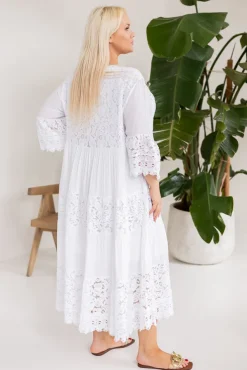 Biała Sukienka koronkowa GASPI