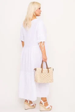 Biała Sukienka lniana TRESIA