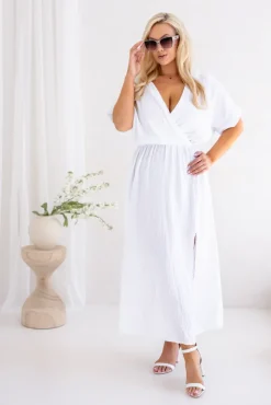 Biała Sukienka muślinowa SHEGENI
