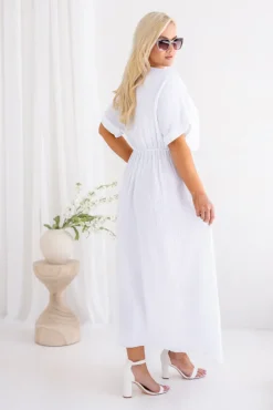 Biała Sukienka muślinowa SHEGENI