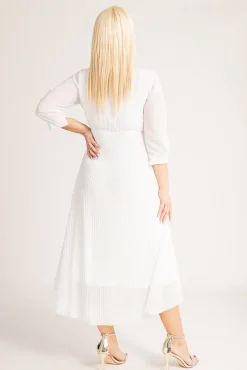 Biała Sukienka plisowana KEMELI