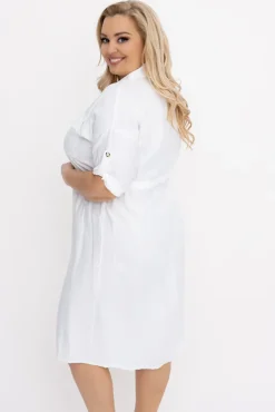 Biała Sukienka szmizjerka SAFERI