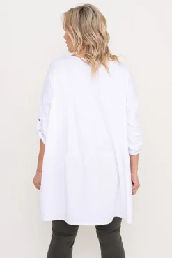Biała Tunika asymetryczna DELMENA