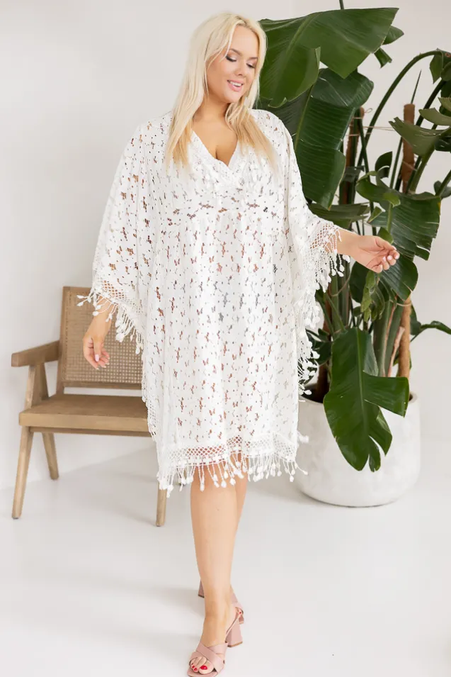 Białe Pareo haftowane ZANTUZI