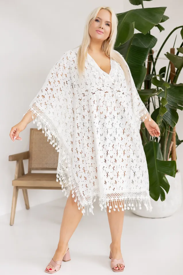 Białe Pareo haftowane ZANTUZI