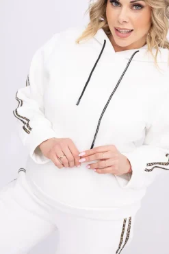 Biały Komplet dresowy ocieplany BERMINO