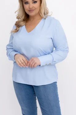 Błękitna Bluzka Elegancka XEVIN