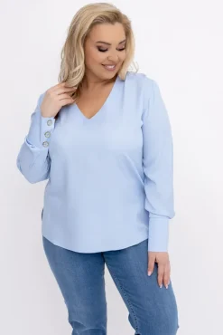 Błękitna Bluzka Elegancka XEVIN