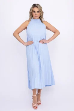 Błękitna Sukienka plisowana JAKARTA
