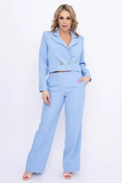 Błękitny Garnitur dwurzędowy ALISON